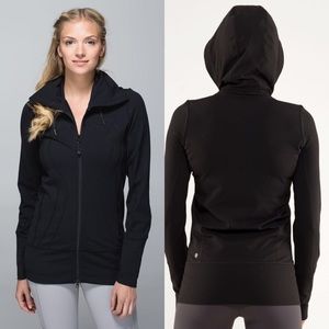 Lululemon long black zip hoodie (size 8)